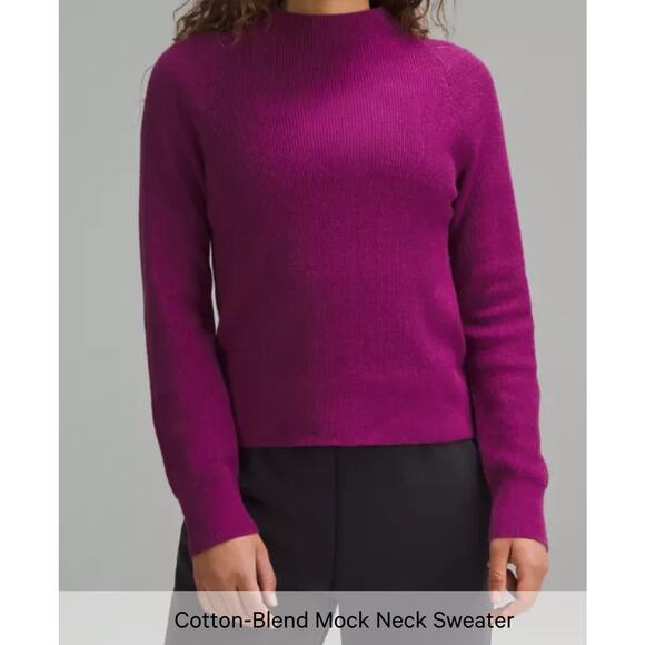 Lululemon Mock Neck Sweater Women’s XL Cotton Blend Pullover‎ Cozy Soft Knit - Picture 1 of 8